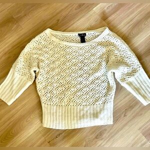 Love Always Women’s Oversized Open Knit Sweater-XL Ivory